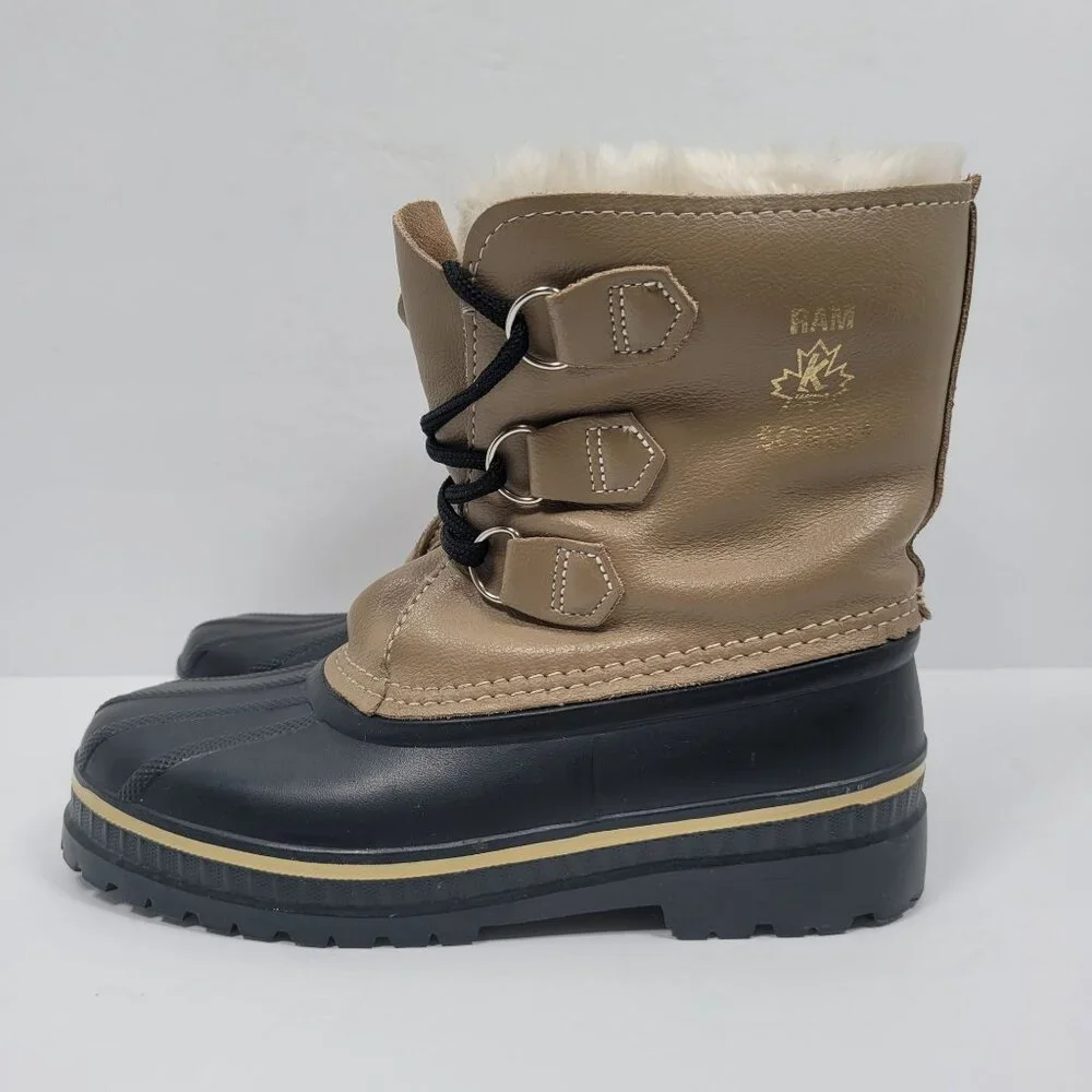 Sorel RAM Kaufman Men's Brown Black Snow Winter Duck Boots US Size 5